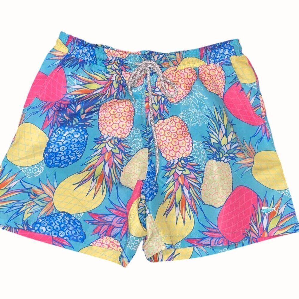Southern Lure Boys Youth Multicolor Tropical Pineapple Swim Trunks Size 7 NEW